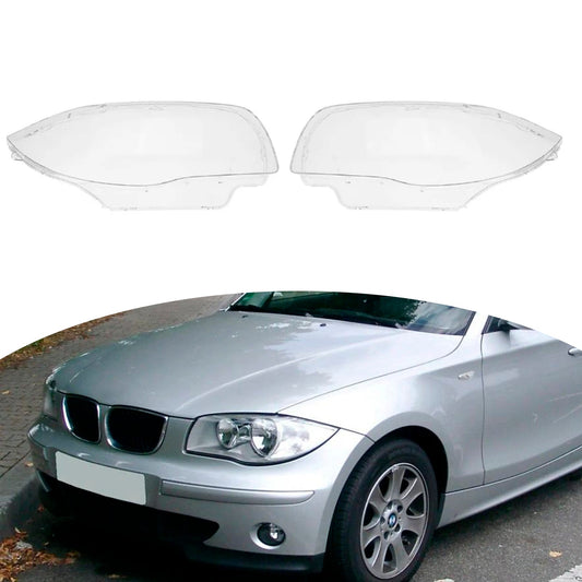 Copertura trasparente in vetro per faro anteriore BMW Serie 1 E81 E82 E87 E88 2 pezzi 2003-2011 63126924486,