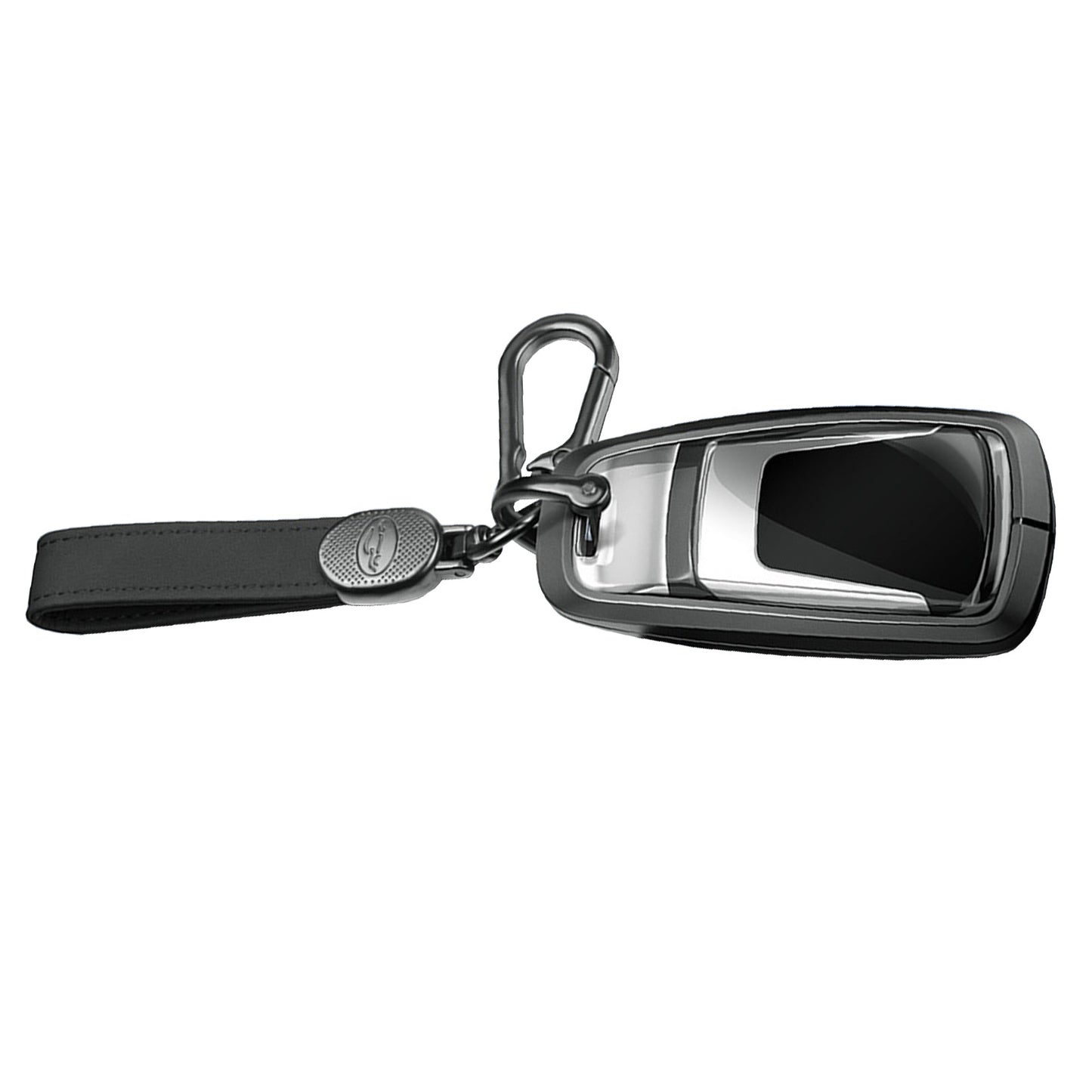 Custodia per chiave auto in TPU nero in lega di alluminio con fibbia per Audi a6l a4l a3