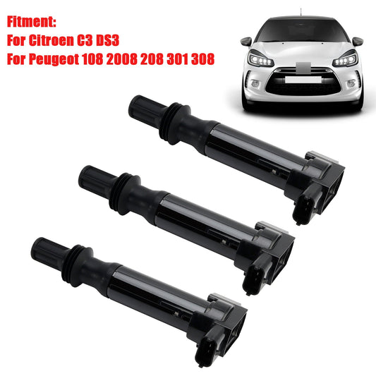 Confezione da 3 bobine di accensione 9671214580 per Citroen C3 DS3 Peugeot 108 2008 208