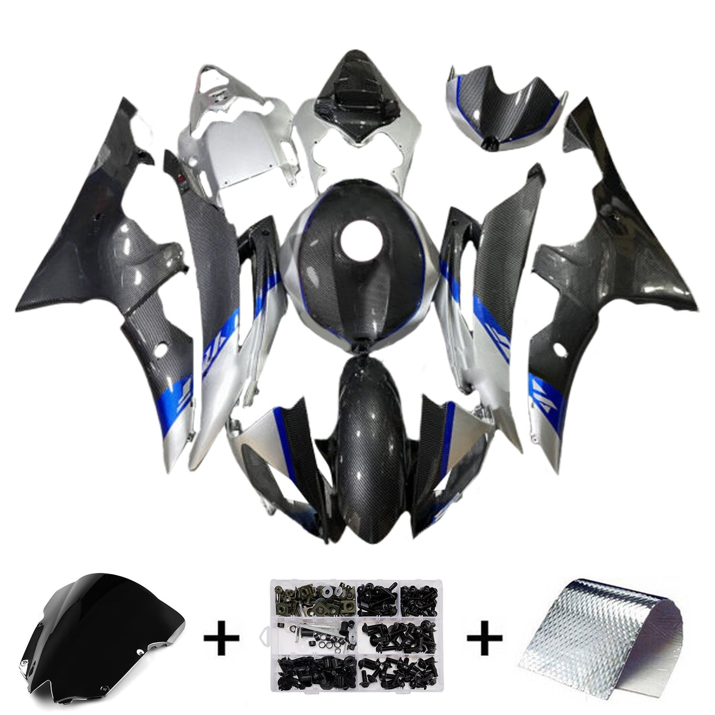 Kit carenatura iniezione plastica ABS per Yamaha YZFR6 YZF-R6 2008-2016