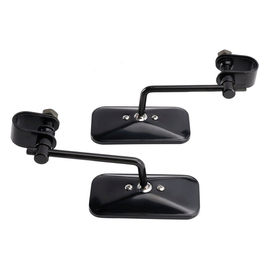 Specchietti retrovisori rettangolari stile old school con morsetto per moto, neri Brattstyle