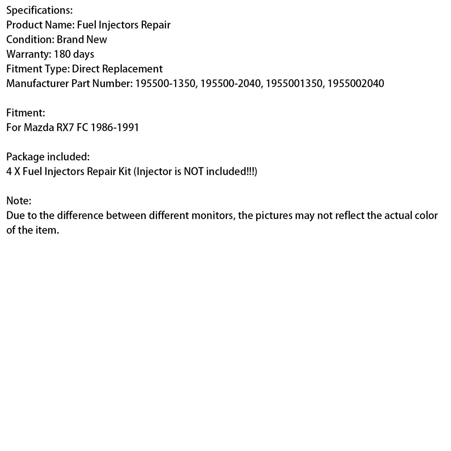 Guarnizione filtro O-ring iniettore carburante rotante Mazda RX-7 FC 13B 1986-1991 4 pezzi