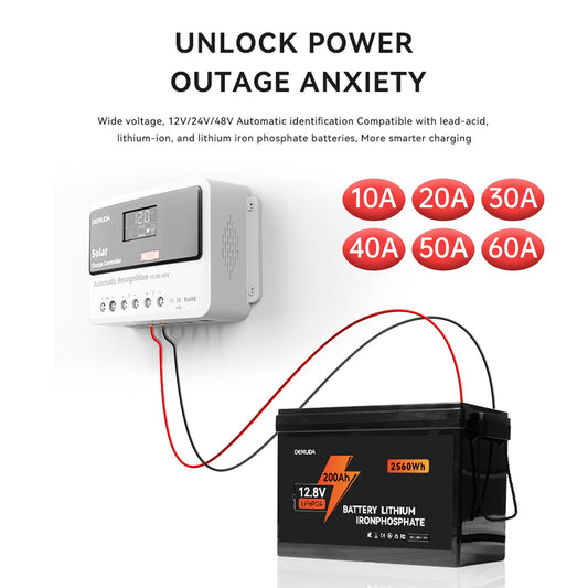 Regolatore solare automatico PWM 12V24V48V 10A-60A, regolatore solare in ferro fosfato