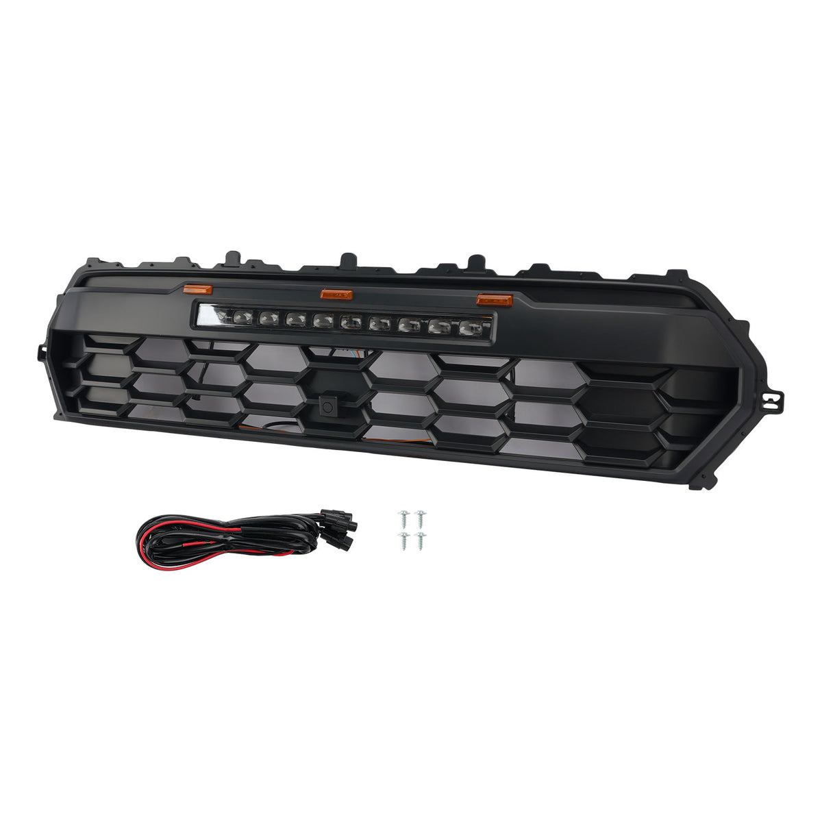 Black Front Bumper Grille Grill Per Toyota Tacoma 2024+ With Led & Light Bar
