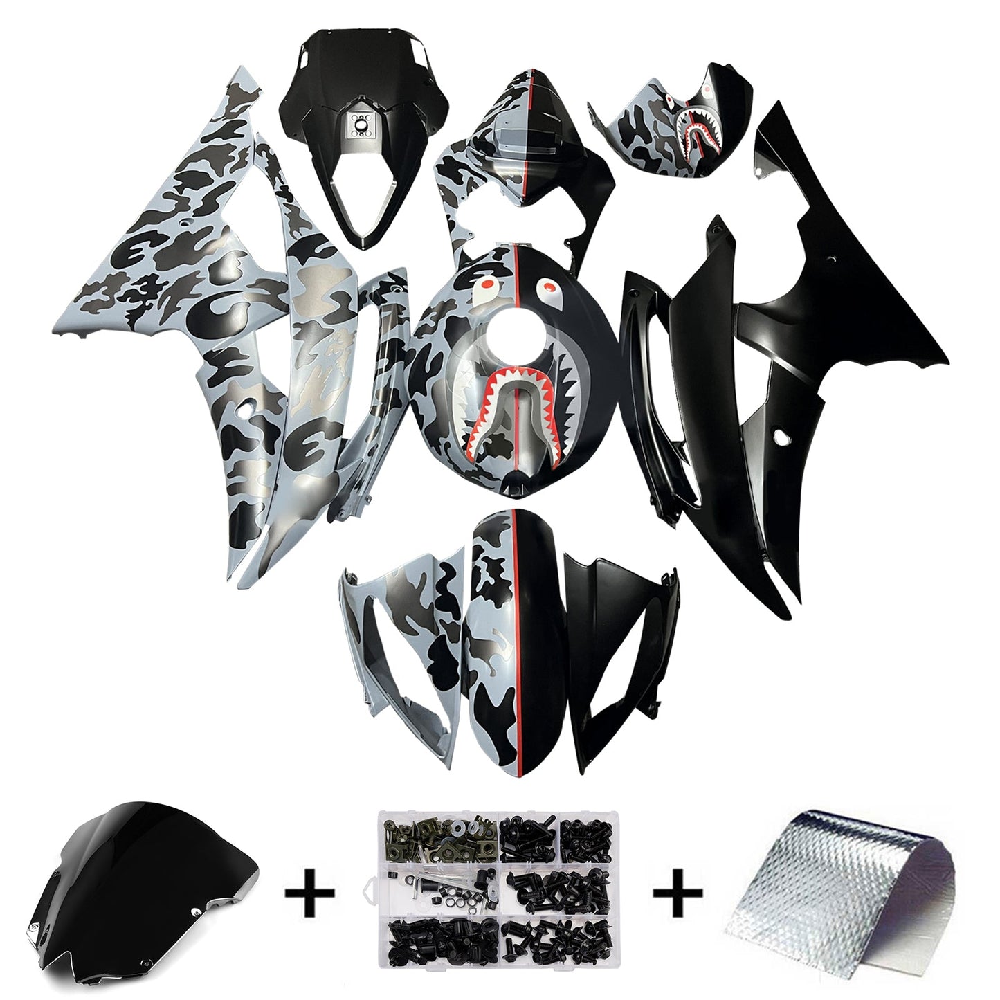 Kit carenatura iniezione plastica ABS per Yamaha YZFR6 YZF-R6 2008-2016