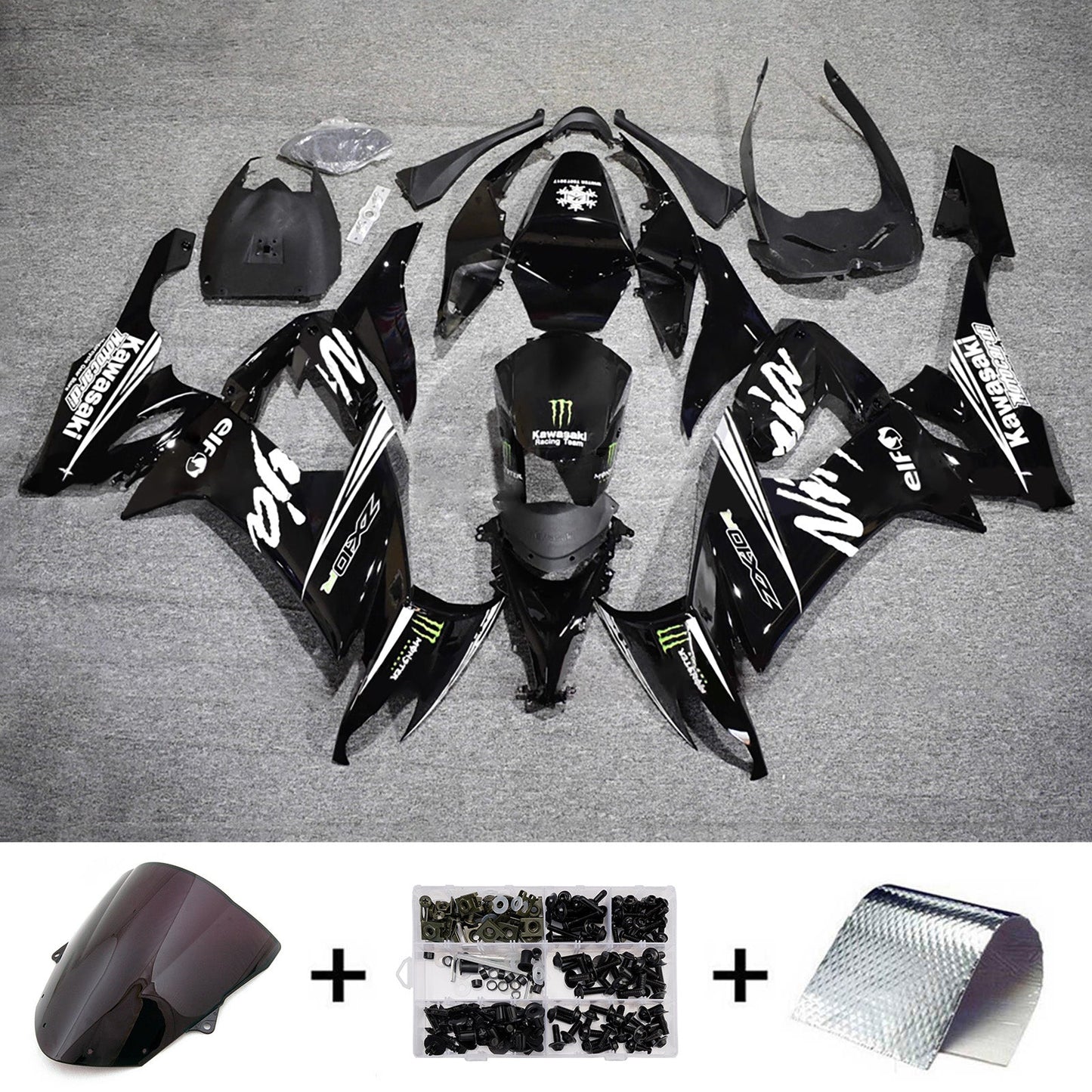 Kit carenatura iniezione in plastica ABS adatto per Kawasaki ZX10R 2008-2010