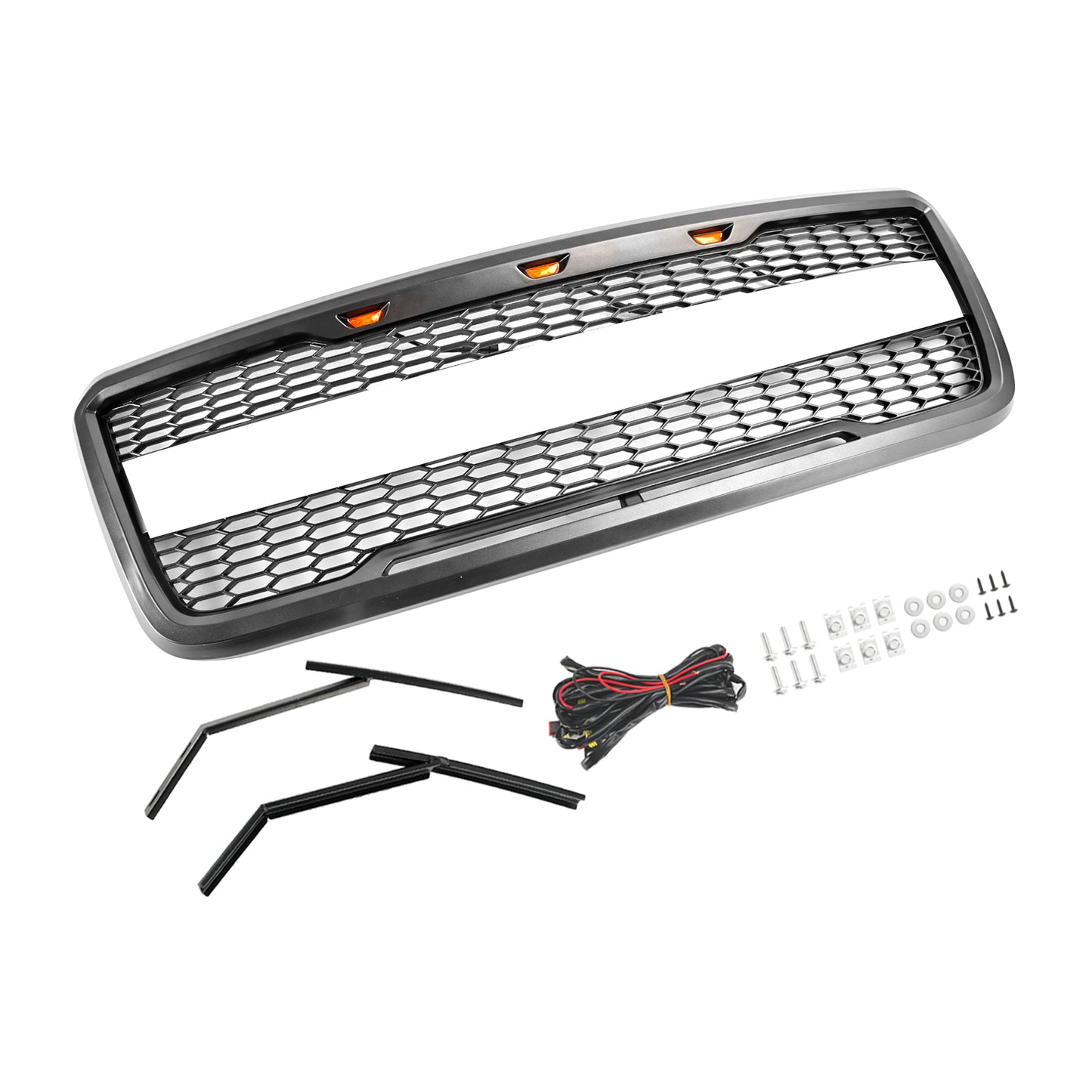 Per Ford F-150 2004 2005 2006 2007 2008 Style Raptor Griglia del cofano anteriore in rete sostitutiva con LED