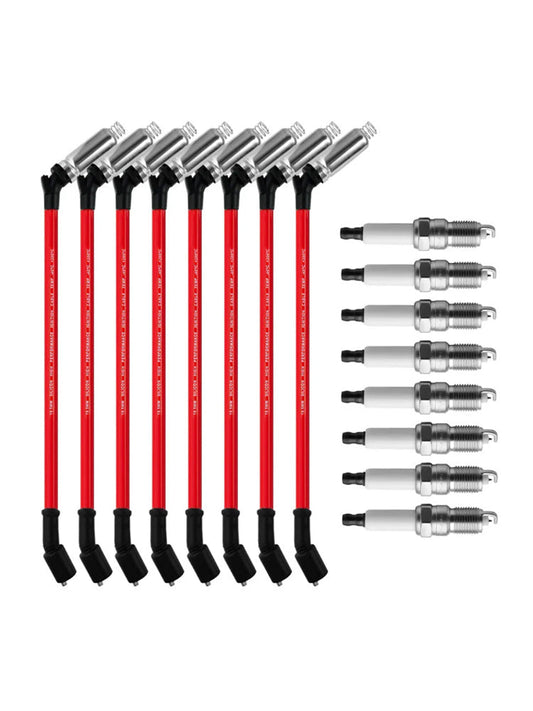 Candele GMC Savana 1500 5.3L V8 FLEX 2008 + set di cavi da 10,5 mm 19299585 8 pezzi