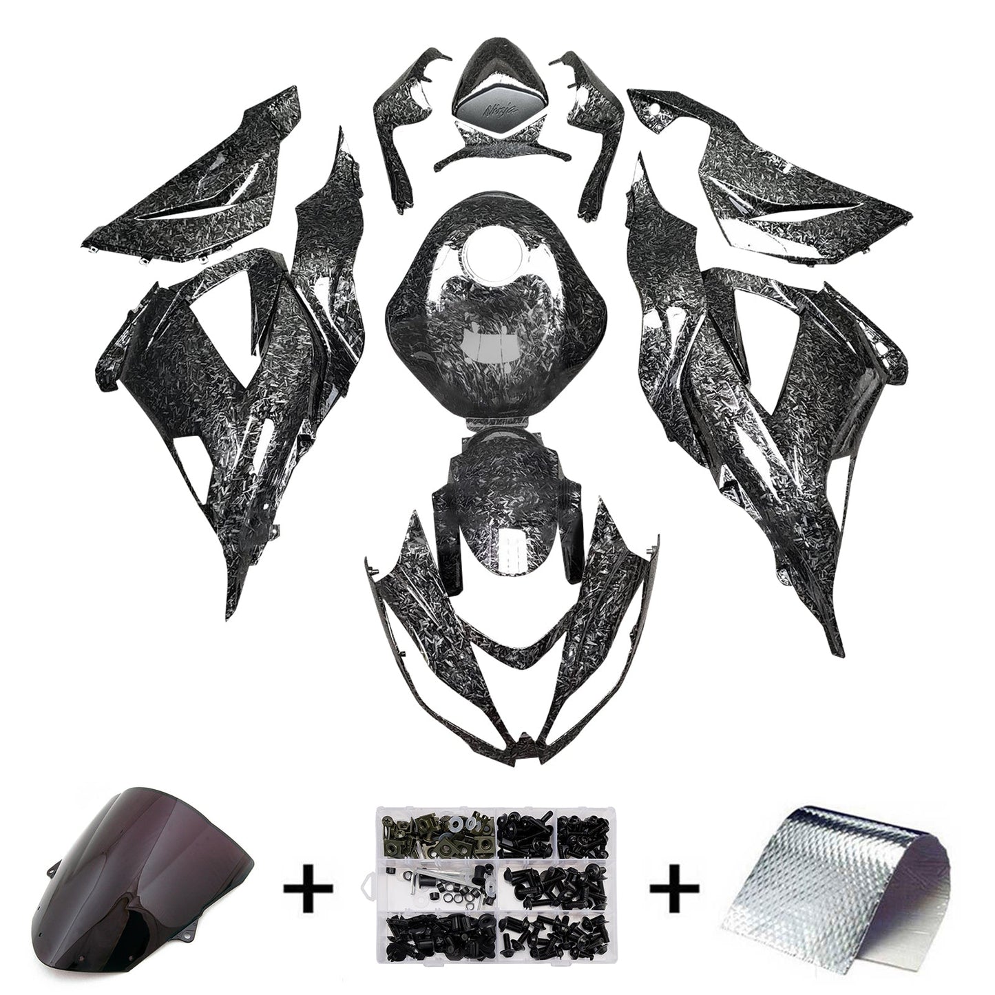Kit carenatura iniezione in plastica ABS adatto per Kawasaki ZX6R 636 2013-2018