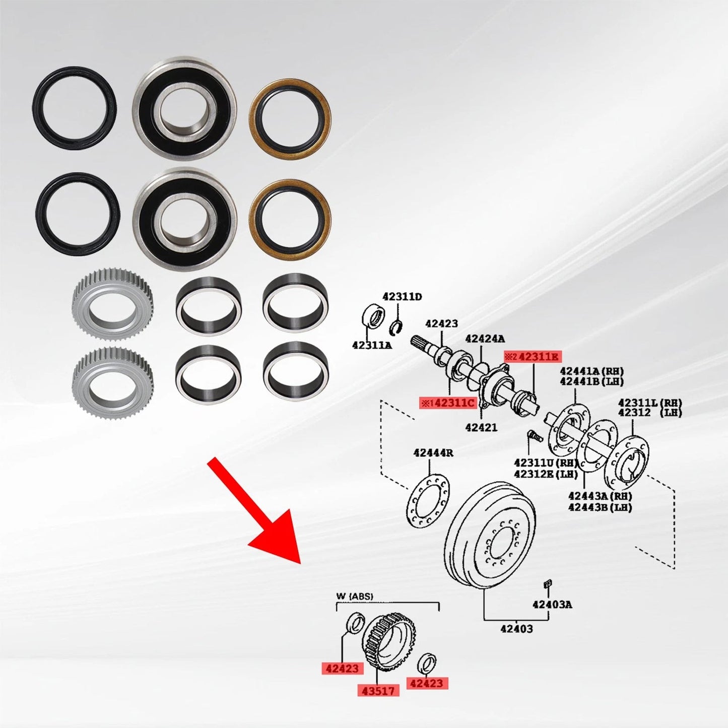 Kit di attrito per dischi frizione trasmissione Toyota 4Runner 2001-2002 24 pezzi 725 90363-40068