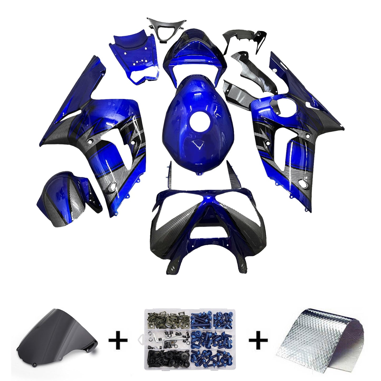 Kit carenatura iniezione in plastica ABS adatto per Kawasaki ZX6R 636 2003-2004