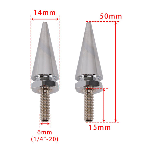 3 bulloni per parabrezza con punte, argento per Electra Glide Tri Glide Street Glide 14-25