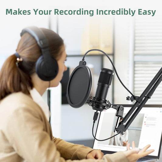 Microfono a condensatore USB BM800 per PC, kit microfono da studio, canto e streaming.