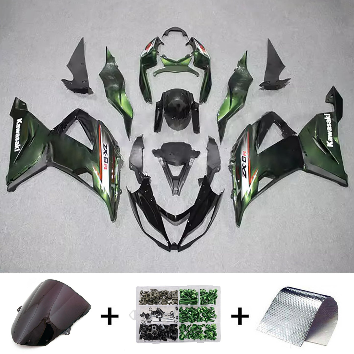 Kit carenatura iniezione in plastica ABS adatto per Kawasaki ZX6R 636 2013-2018