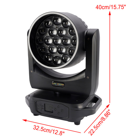 19X20W LED Zoom Testa Mobile Luce Palco RGBW DMX Fascio Wash Illuminazione DJ