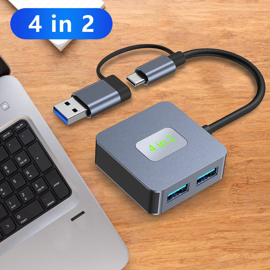 Adattatore hub dock con interfaccia USB 3.2*4 + Type-C 4 in 2 per MacBook iPad 15