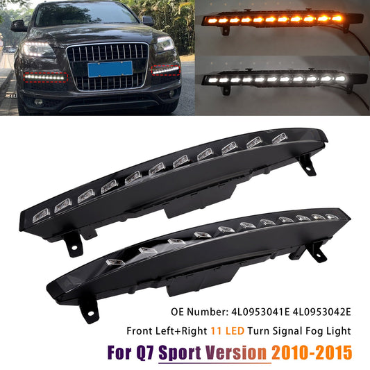 Coppia paraurti anteriore Audi Sport Version Q7 2010-2015 con 11 indicatori di direzione a LED e fendinebbia