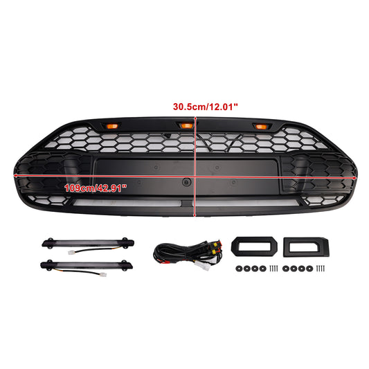 Griglia paraurti anteriore nera Ford Transit Connect 2014-2018 con LED