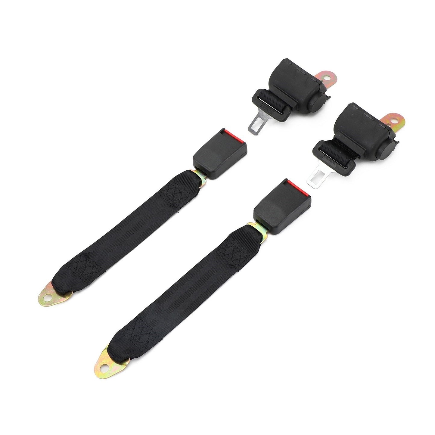 Set 2 Pezzi Cintura di Sicurezza a 2 Punti Auto Universale Retrattile 120cm Nero