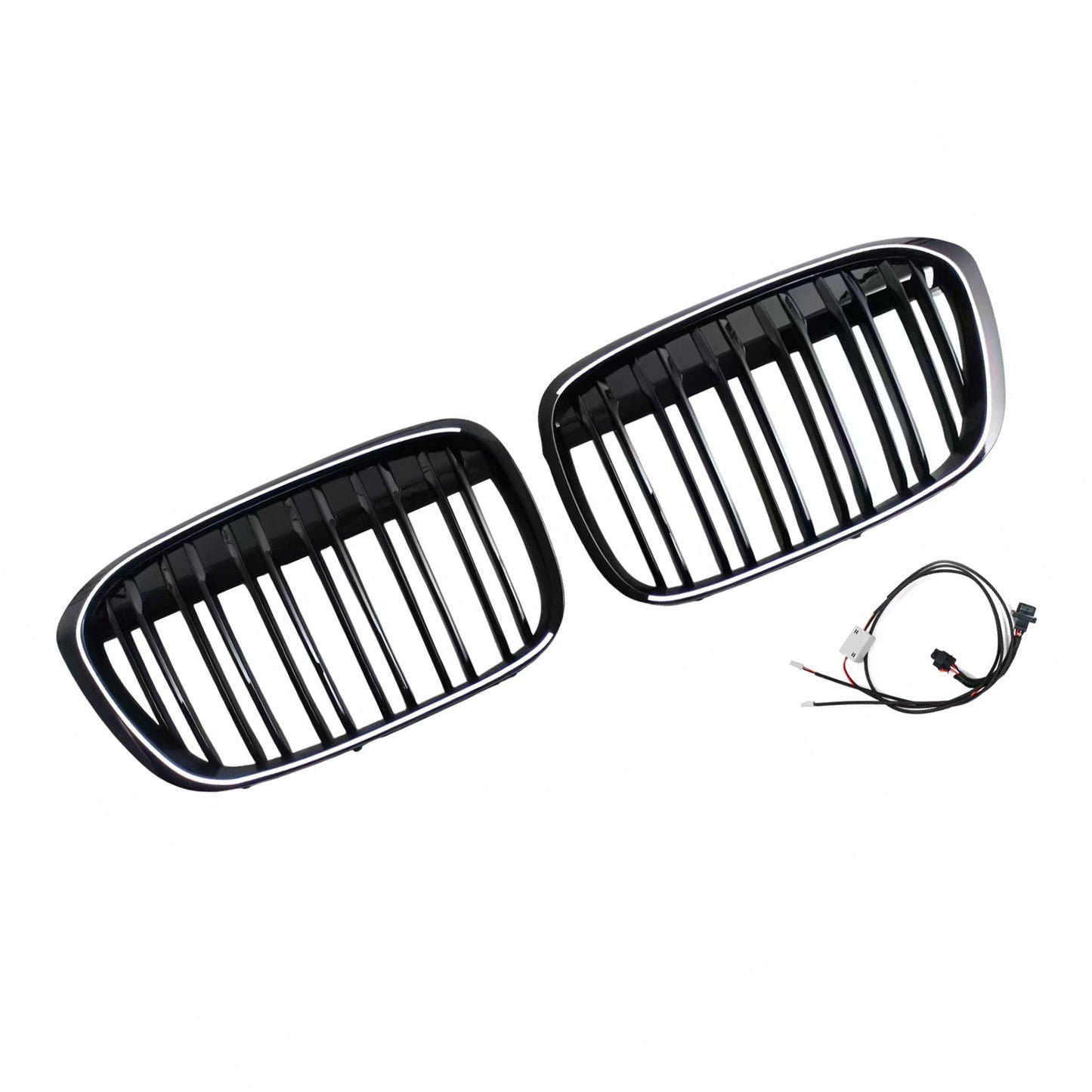 Griglia anteriore a doppio rene nera lucida per BMW X1 F48 F49 2016-2019
