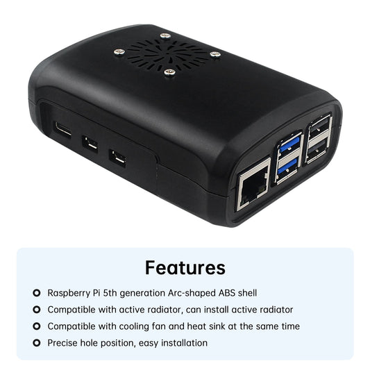 Guscio in ABS per Raspberry Pi5/5B stampato a iniezione con radiatore attivo