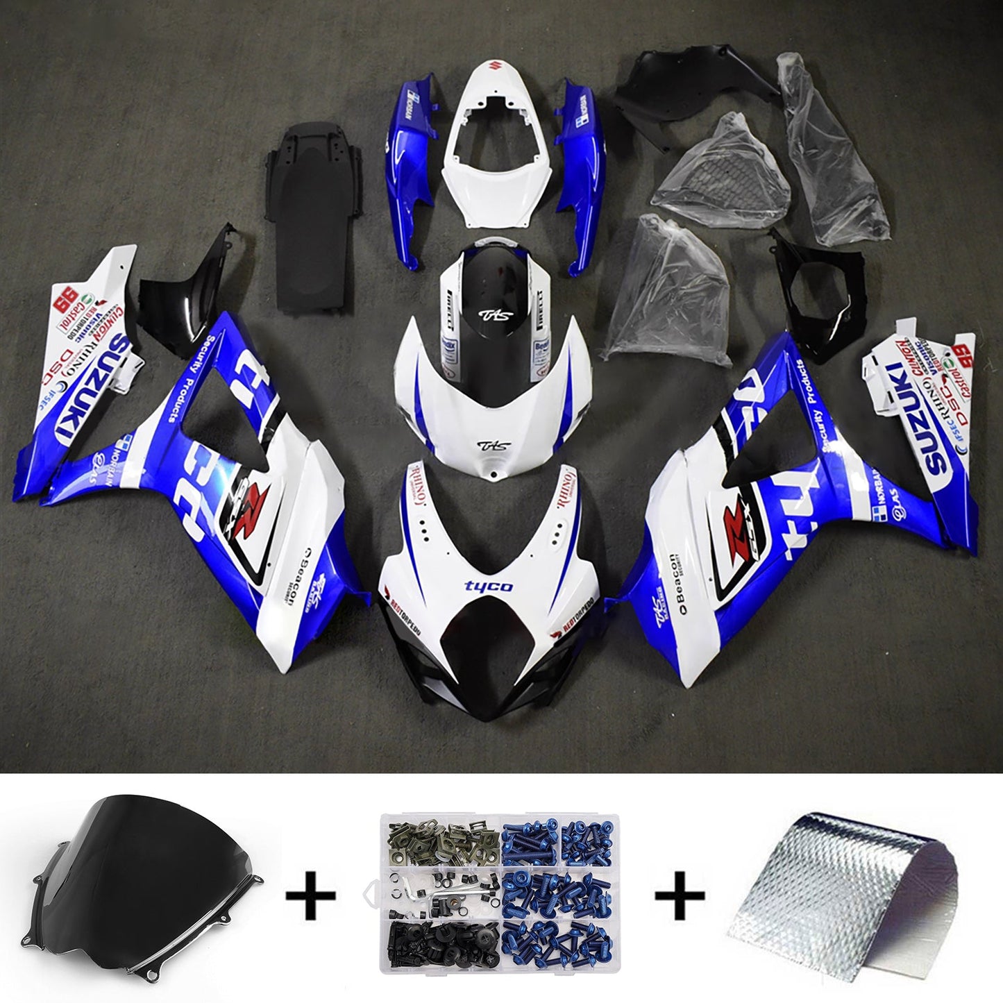 Kit carenatura iniezione plastica ABS per Suzuki GSXR1000 2007-2008 K7