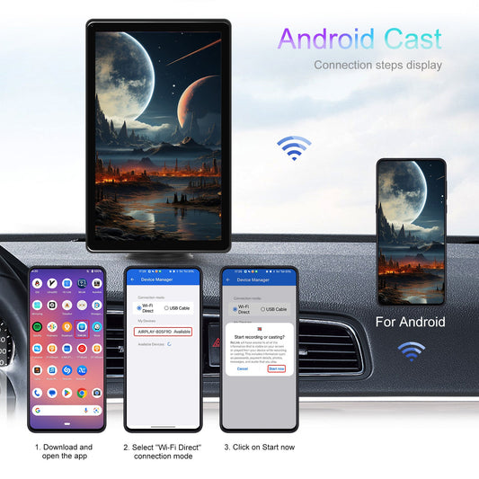 Schermo touch da 8"" Apple CarPlay Android Auto con commutazione orizzontale e verticale