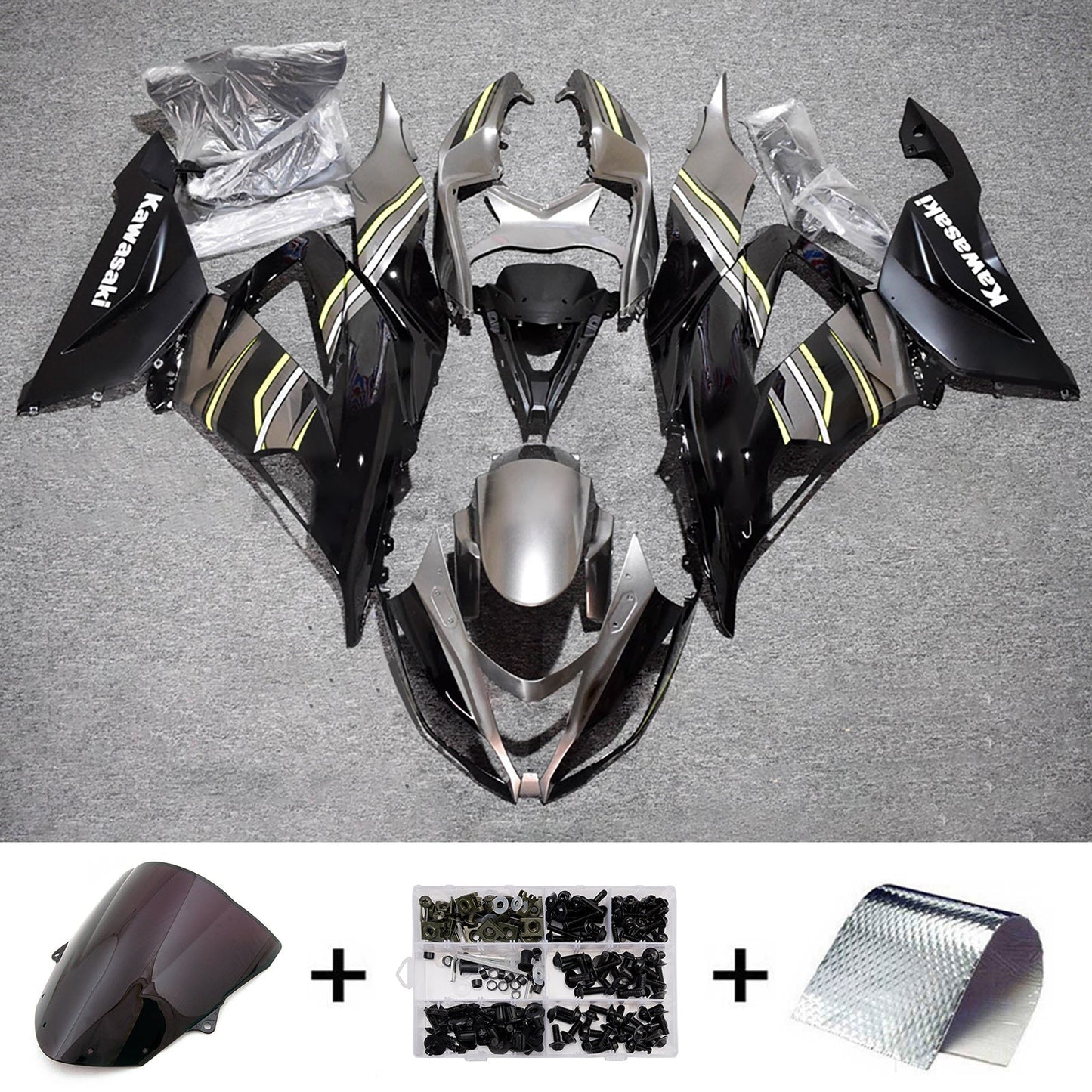 Kit carenatura iniezione in plastica ABS adatto per Kawasaki ZX6R 636 2013-2018