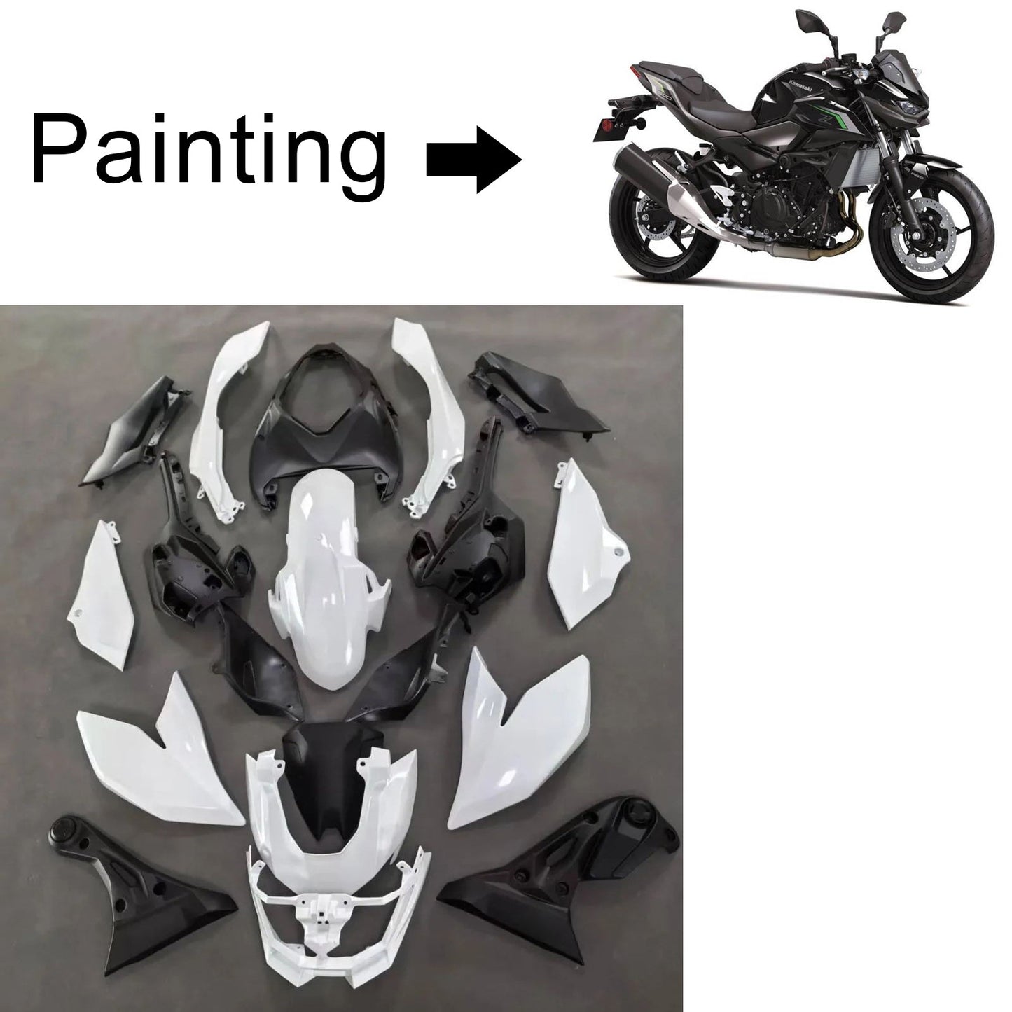 Kit carenatura iniezione in plastica ABS adatto per Kawasaki Z500 2025-2026