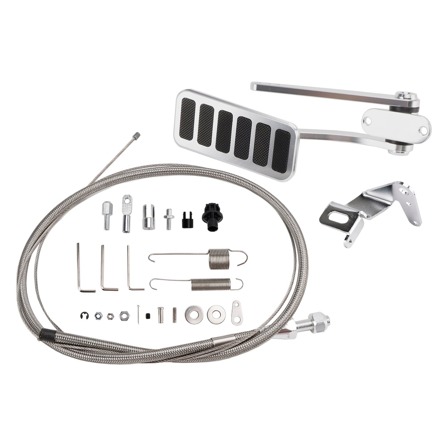 Pedale dell'acceleratore universale Street Hot Rod in alluminio, cavo dell'acceleratore e set di molle SS da 24""