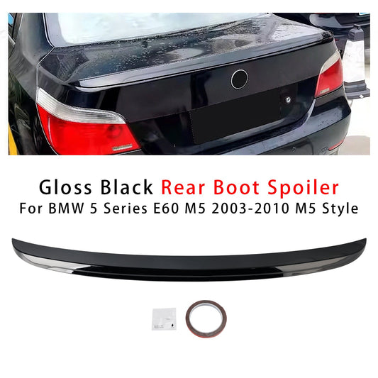 Spoiler posteriore nero lucido per BMW Serie 5 E60 M5 M5 Style 2003-2010