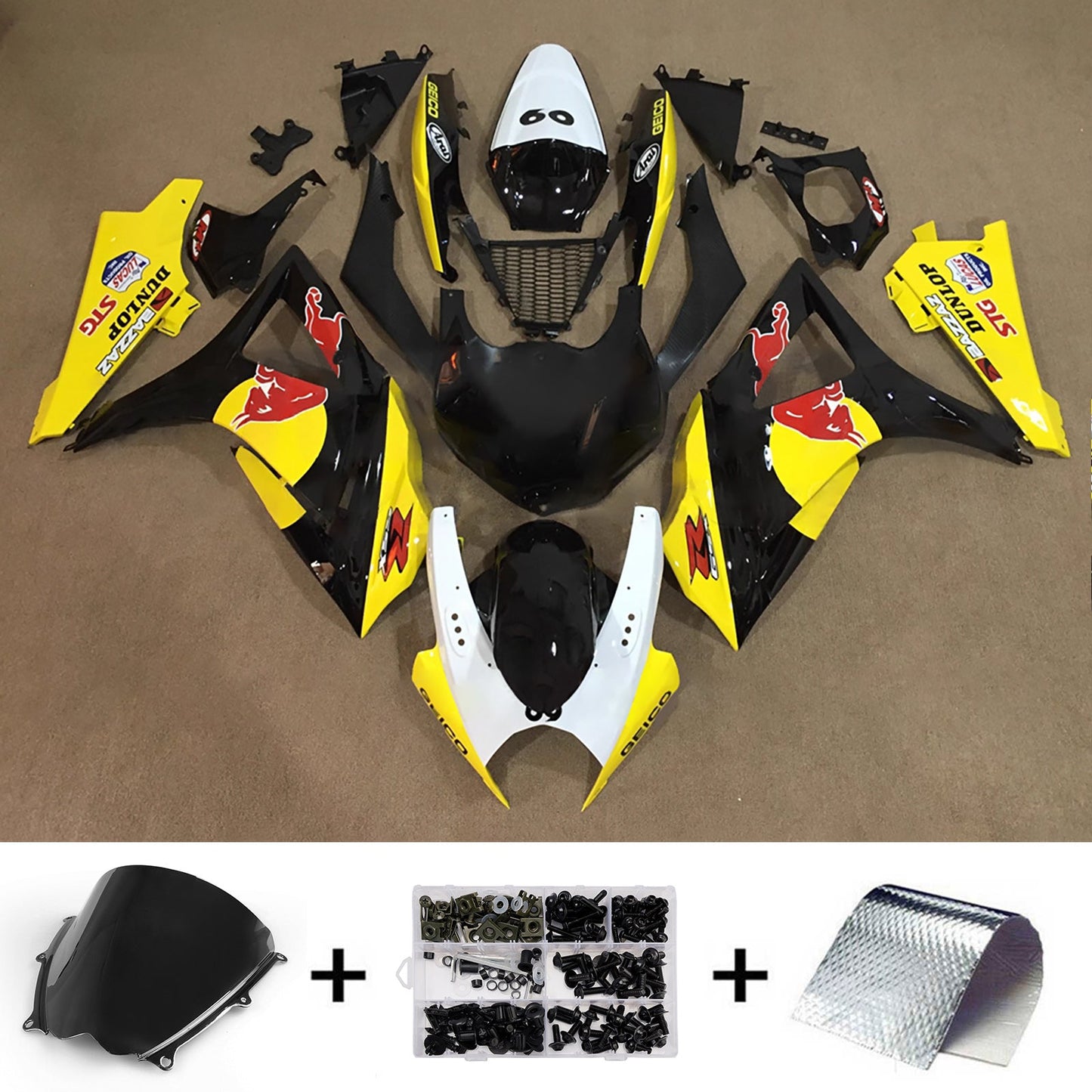 Kit carenatura iniezione plastica ABS per Suzuki GSXR1000 2007-2008 K7