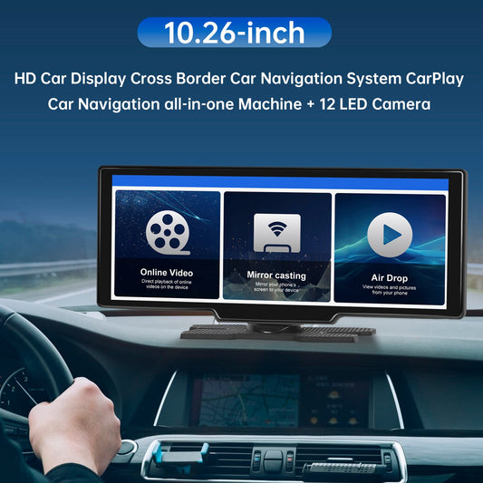 Sistema di navigazione per auto con display HD da 10,26 pollici, CarPlay, macchina all-in-one, telecamera a 12 LED