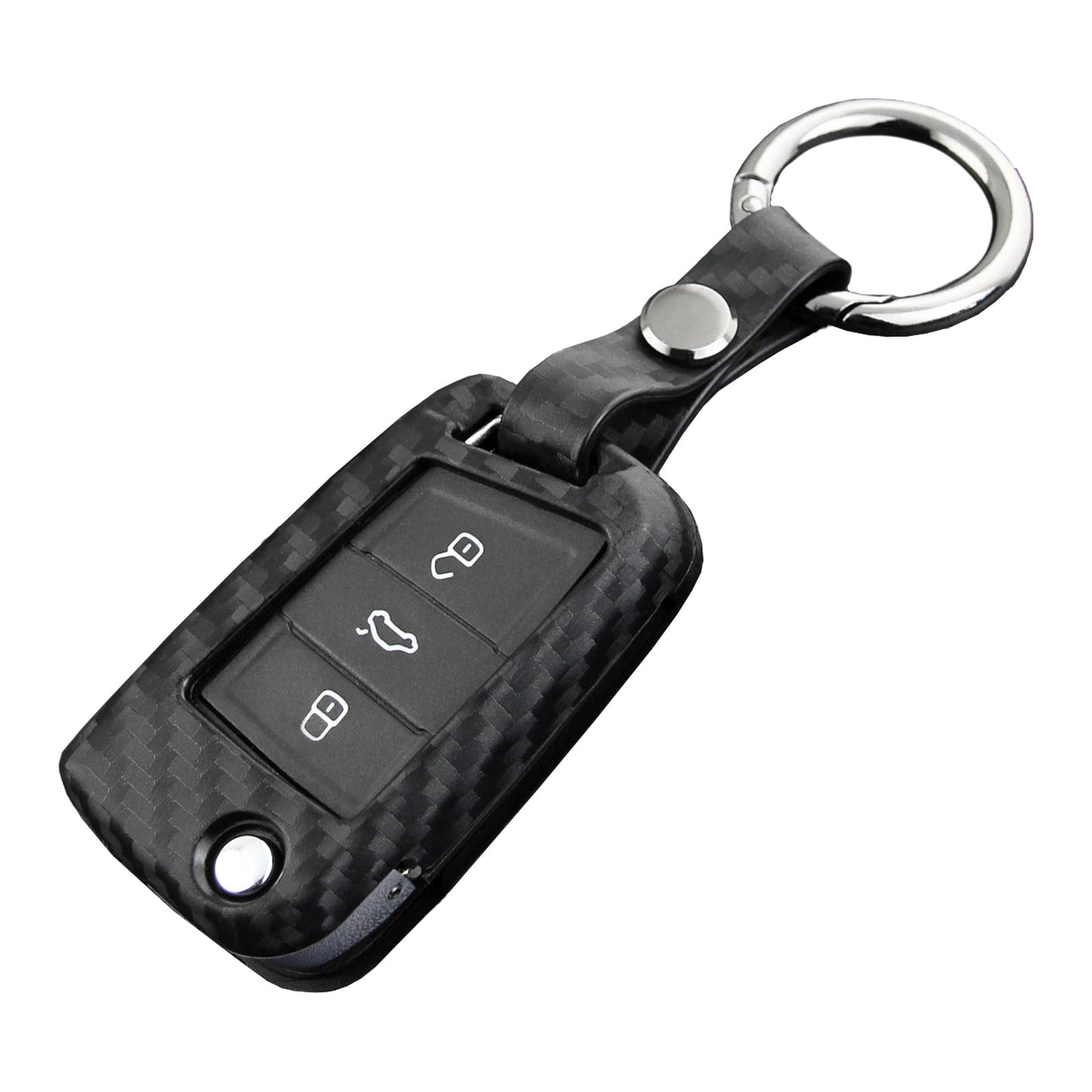 Custodia in silicone e pelle per chiave auto con fibbia per Volkswagen Golf MK7