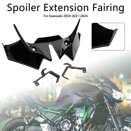Carenatura di estensione spoiler anteriore downforce Kawasaki Z650 2021-2024 nera
