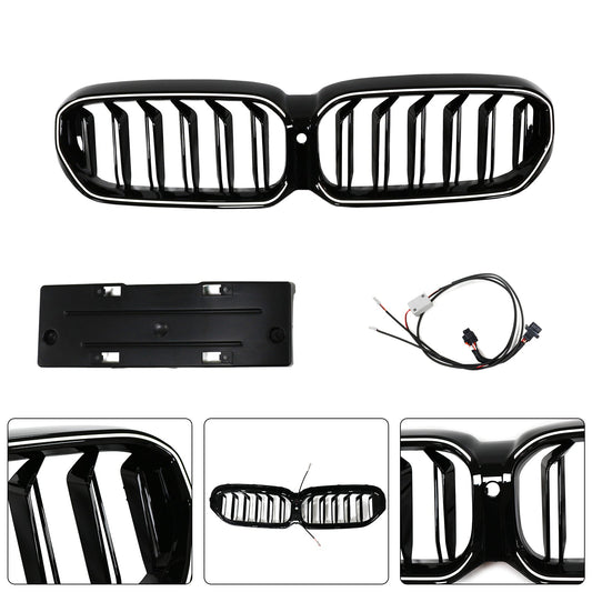 Griglia anteriore a doppio rene BMW Serie 5 G30 G38 2021-2024, nero lucido