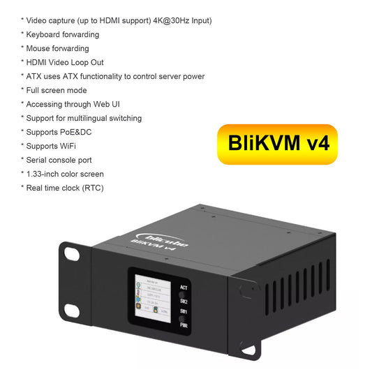 BliKVMv4 Allwinner KVM Over IP PoE HDMI Loop Out Controllo del processo Funzionamento IPKVM PiKVM