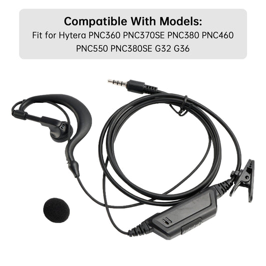 PNC380-T35 Auricolare con gancio auricolare per Hytera PNC360 PNC370SE PNC550 PNC380SE G32 G36