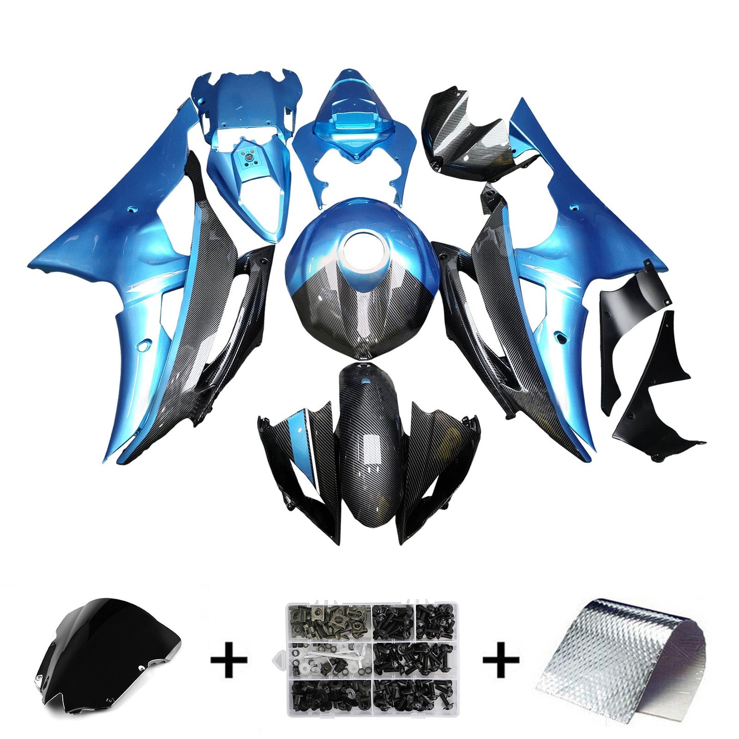Kit carenatura iniezione plastica ABS per Yamaha YZFR6 YZF-R6 2008-2016