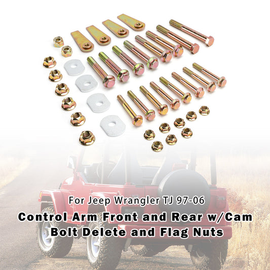1997-2006 Per Jeep Wrangler TJ Braccio di controllo anteriore e posteriore con eliminazione del bullone della camma e dadi a bandiera