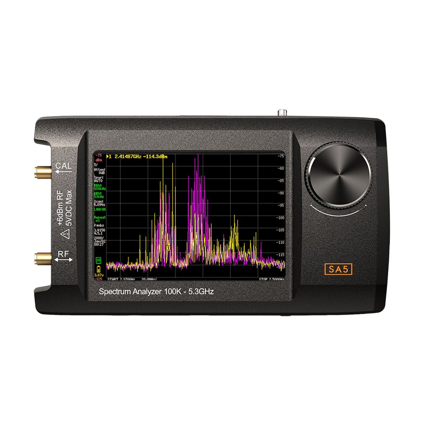 Analizzatore di spettro multifunzione LCD IPS SA5 da 4"" con generatore di segnale 100k-5,3 GHz