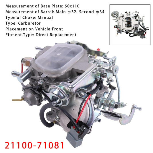 Carburatore 21100-71081 per carrelli elevatori Toyota 3Y Hiace Hilux Dyna Delta 2.0L 82-90