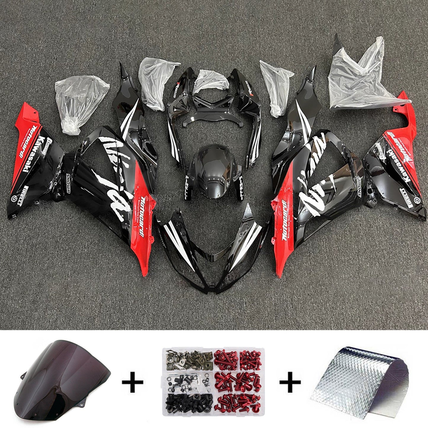 Kit carenatura iniezione in plastica ABS adatto per Kawasaki ZX6R 636 2013-2018