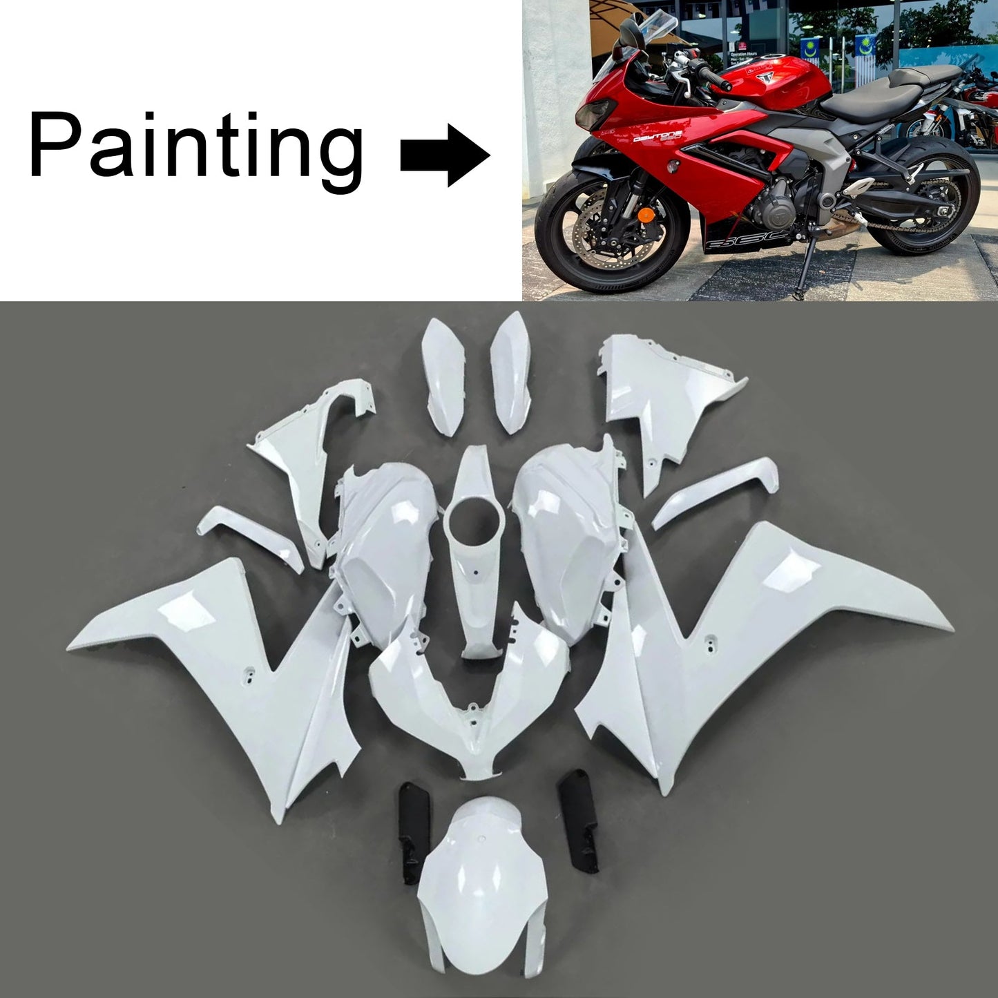 Kit carenatura Triumph Daytona 660 Injection 2024-2025 Carrozzeria Plastica ABS