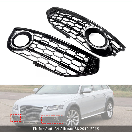 Griglia fendinebbia a nido d'ape per paraurti anteriore Audi A4 Allroad B8 2010-2015 cromata