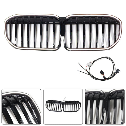 Griglia anteriore nera lucida a lamelle singole BMW Serie 7 G12 passo lungo 2019-2022