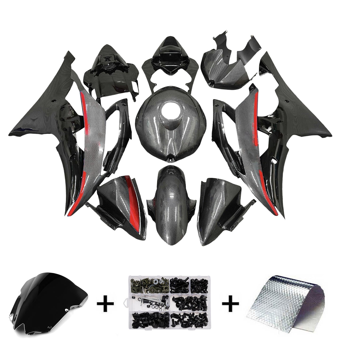 Kit carenatura iniezione plastica ABS per Yamaha YZFR6 YZF-R6 2008-2016