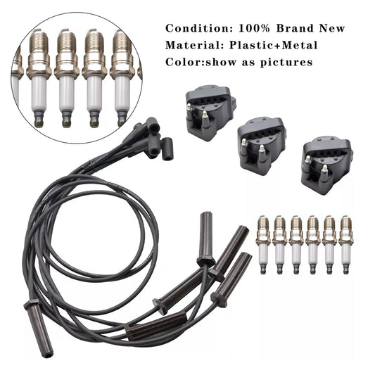 6x candele + 3x bobine di accensione DR39 + 6x cavi per Buick Lucerne 3.8L 96-08
