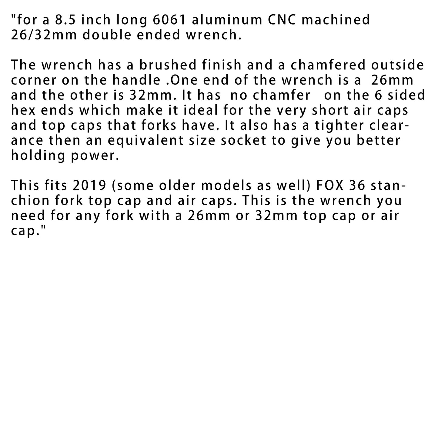 Chiave per utensili da 26mm/32mm adatta per FOX 36 2019--- tappo superiore/aria - bussola