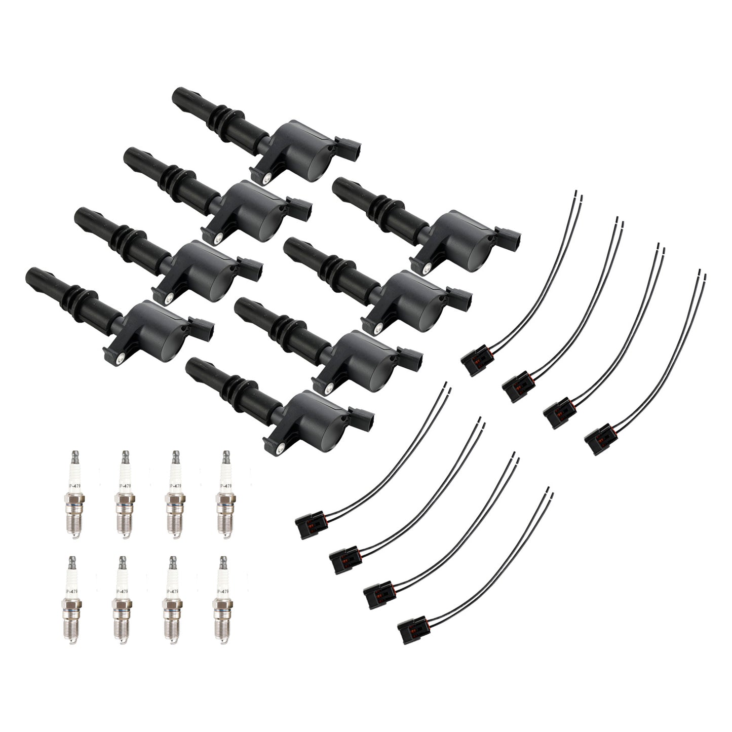 8X lgnition Coil +Spark Plug +Connector FD508 DG511 Per Ford F150 5.4L 04-2010